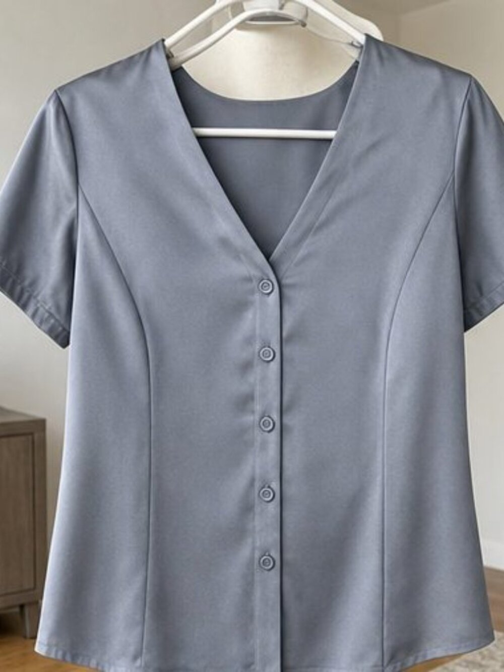 Gray Pleated Blouse